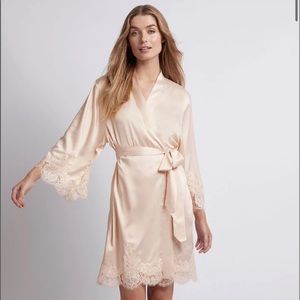 Blush satin robe
